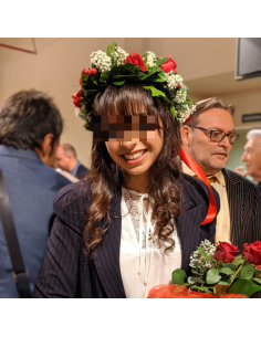 Coroncina di laurea roselline e gipso