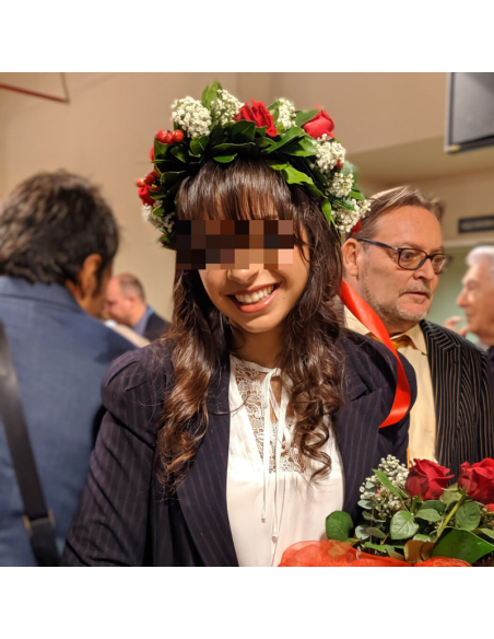 Coroncina di laurea roselline e gipso