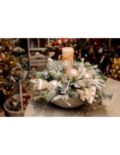 Centrotavola Natalizio Argento Strani Fiori