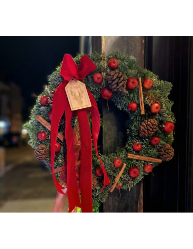 Ghirlanda Natale Artigianale con Mele Rosse,...