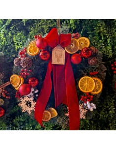 Ghirlanda Natalizia Premium con Arance Essiccate, Pigne e...